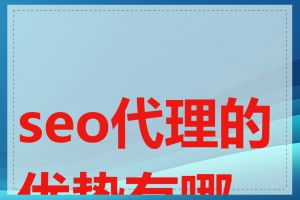 seo代理的优势有哪些