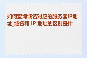 如何查询域名对应的服务器IP地址_域名和 IP 地址的区别是什么