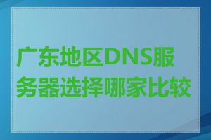 广东地区DNS服务器选择哪家比较好