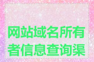 网站域名所有者信息查询渠道