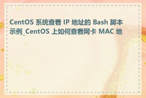 CentOS 系统查看 IP 地址的 Bash 脚本示例_CentOS 上如何查看网卡 MAC 地址