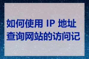 如何使用 IP 地址查询网站的访问记录