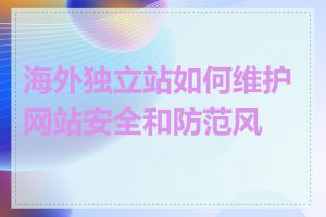 海外独立站如何维护网站安全和防范风险