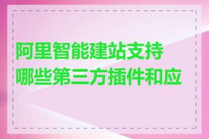 阿里智能建站支持哪些第三方插件和应用