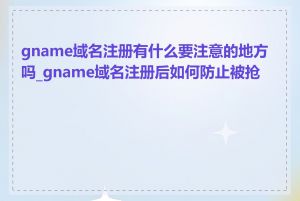 gname域名注册有什么要注意的地方吗_gname域名注册后如何防止被抢注