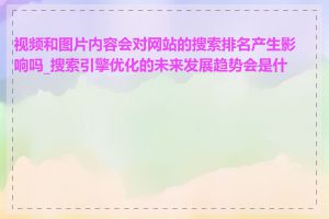 视频和图片内容会对网站的搜索排名产生影响吗_搜索引擎优化的未来发展趋势会是什么
