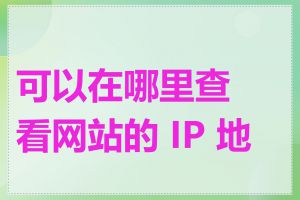 可以在哪里查看网站的 IP 地址