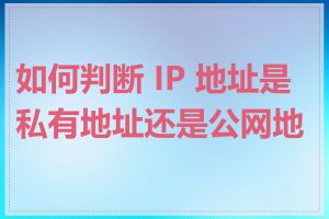 如何判断 IP 地址是私有地址还是公网地址
