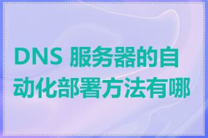 DNS 服务器的自动化部署方法有哪些