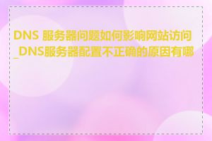 DNS 服务器问题如何影响网站访问_DNS服务器配置不正确的原因有哪些