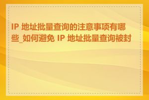 IP 地址批量查询的注意事项有哪些_如何避免 IP 地址批量查询被封禁