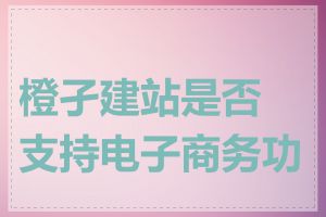 橙孑建站是否支持电子商务功能