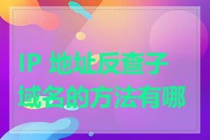 IP 地址反查子域名的方法有哪些