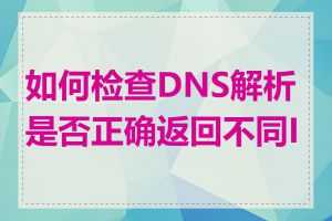 如何检查DNS解析是否正确返回不同IP