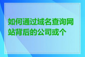 如何通过域名查询网站背后的公司或个人