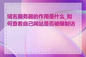 域名服务器的作用是什么_如何查看自己网站是否被限制访问