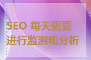 SEO 每天需要进行监测和分析吗