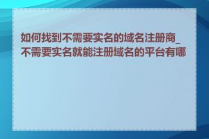如何找到不需要实名的域名注册商_不需要实名就能注册域名的平台有哪些