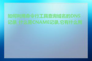 如何利用命令行工具查询域名的DNS记录_什么是CNAME记录,它有什么用处