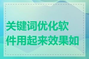 关键词优化软件用起来效果如何