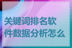 关键词排名软件数据分析怎么样