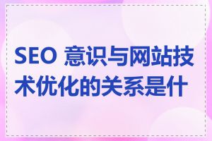 SEO 意识与网站技术优化的关系是什么