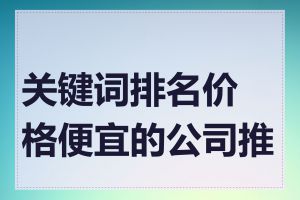 关键词排名价格便宜的公司推荐