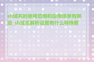 sh域名的使用范围和应用场景有哪些_sh域名解析设置有什么特殊要求