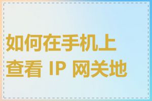 如何在手机上查看 IP 网关地址