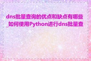 dns批量查询的优点和缺点有哪些_如何使用Python进行dns批量查询