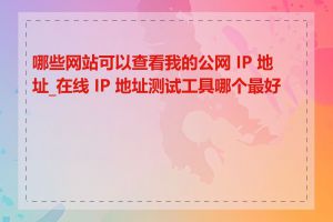 哪些网站可以查看我的公网 IP 地址_在线 IP 地址测试工具哪个最好用