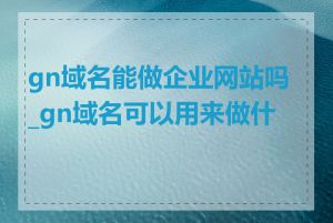gn域名能做企业网站吗_gn域名可以用来做什么