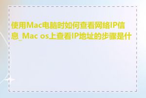 使用Mac电脑时如何查看网络IP信息_Mac os上查看IP地址的步骤是什么
