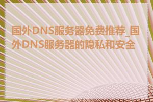 国外DNS服务器免费推荐_国外DNS服务器的隐私和安全性