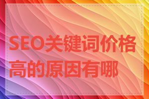 SEO关键词价格高的原因有哪些