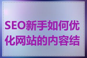 SEO新手如何优化网站的内容结构