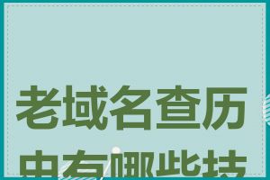 老域名查历史有哪些技巧
