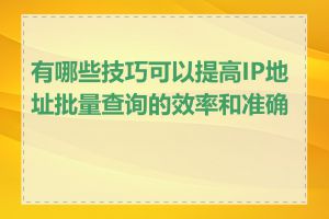 有哪些技巧可以提高IP地址批量查询的效率和准确性