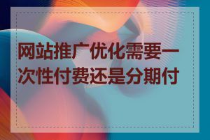 网站推广优化需要一次性付费还是分期付款