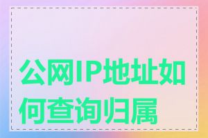 公网IP地址如何查询归属地