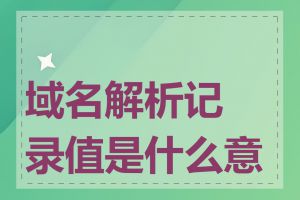 域名解析记录值是什么意思
