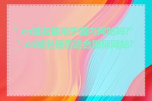 ".cn域名能用于国内网站吗?"_".cn域名是否适合国际网站?"