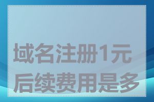 域名注册1元后续费用是多少