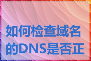 如何检查域名的DNS是否正确