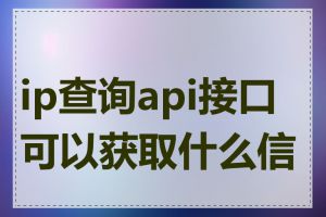 ip查询api接口可以获取什么信息