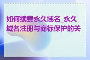 如何续费永久域名_永久域名注册与商标保护的关系