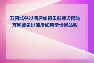 万网域名过期后如何重新建设网站_万网域名过期后如何备份网站数据
