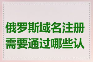 俄罗斯域名注册需要通过哪些认证