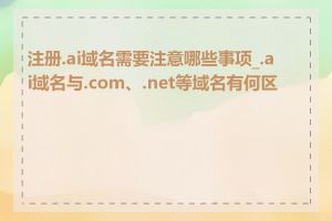 注册.ai域名需要注意哪些事项_.ai域名与.com、.net等域名有何区别