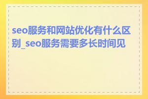 seo服务和网站优化有什么区别_seo服务需要多长时间见效